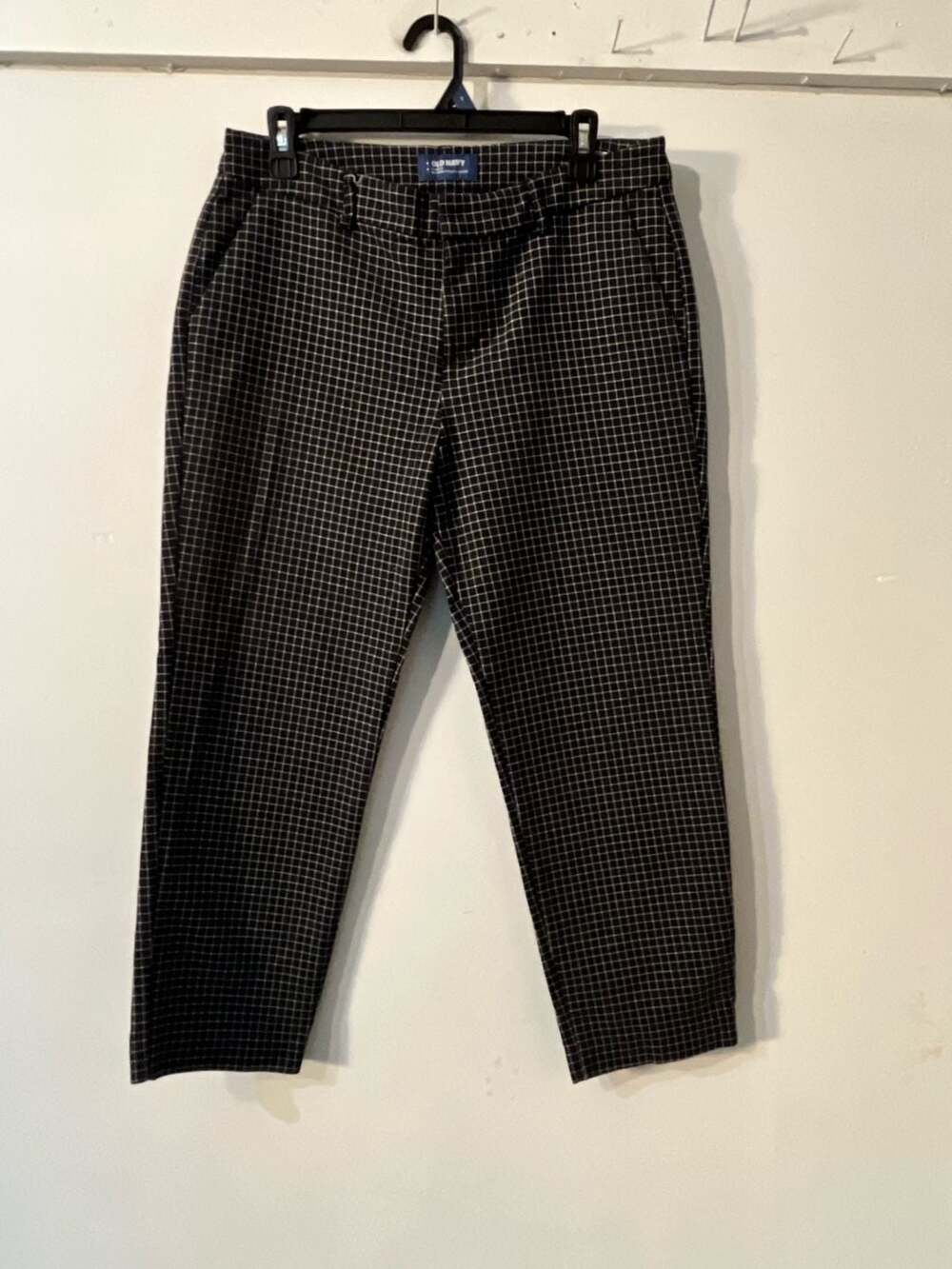 Mid-Rise Plaid Grid Crop Dress Pants 010-051